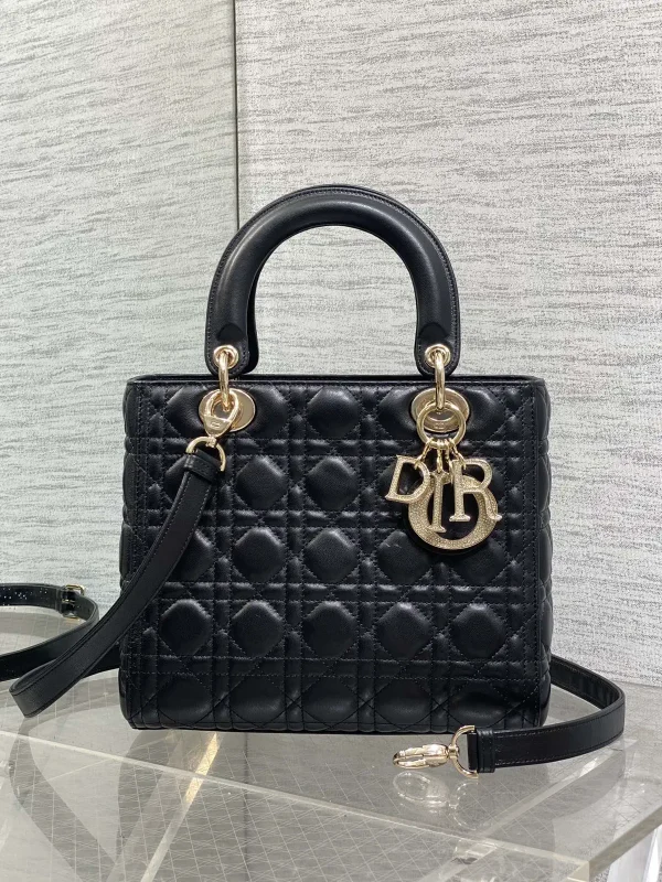 Dior Quilted Top Handle Bag with Diamond Buckle image 1
