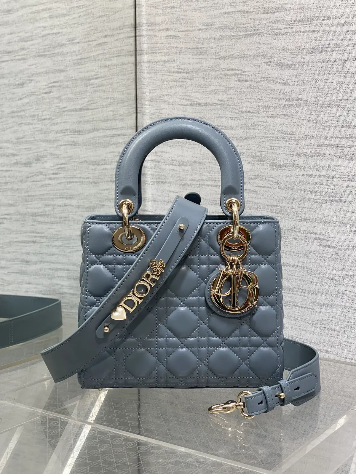 Dior Quilted Top Handle Bag with Detachable Shoulder Strap image 1