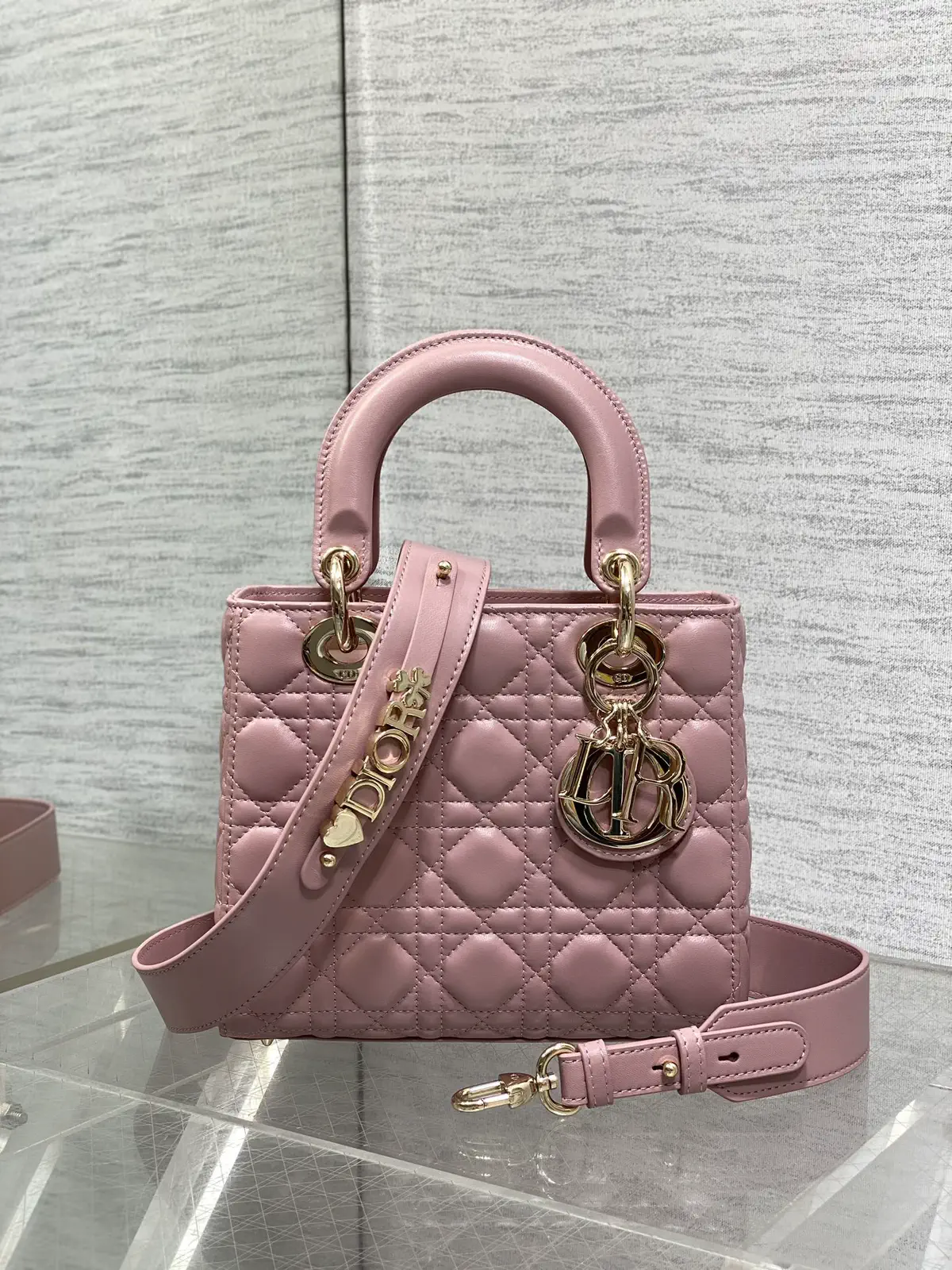 Dior Quilted Top Handle Bag with Detachable Shoulder Strap image 1