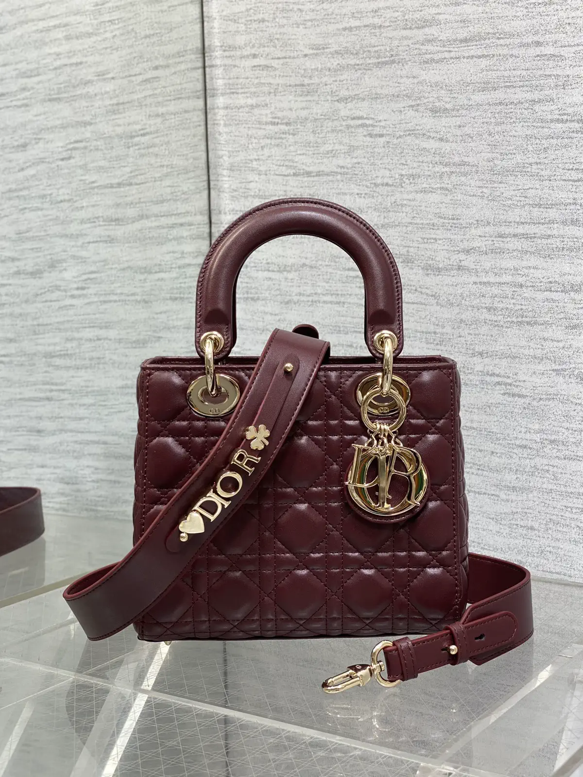 Dior Quilted Top Handle Bag with Decorative Shoulder Strap image 1