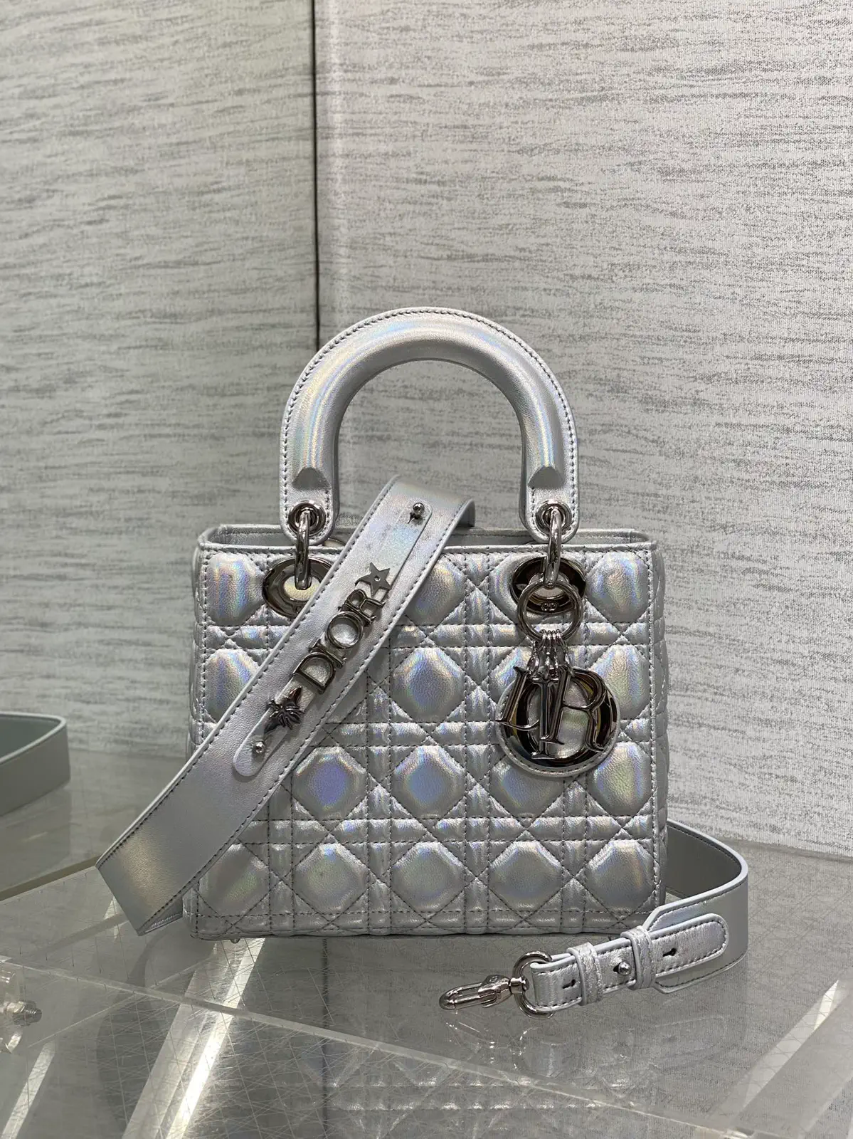 Dior Quilted Top Handle Bag with Detachable Shoulder Strap image 1