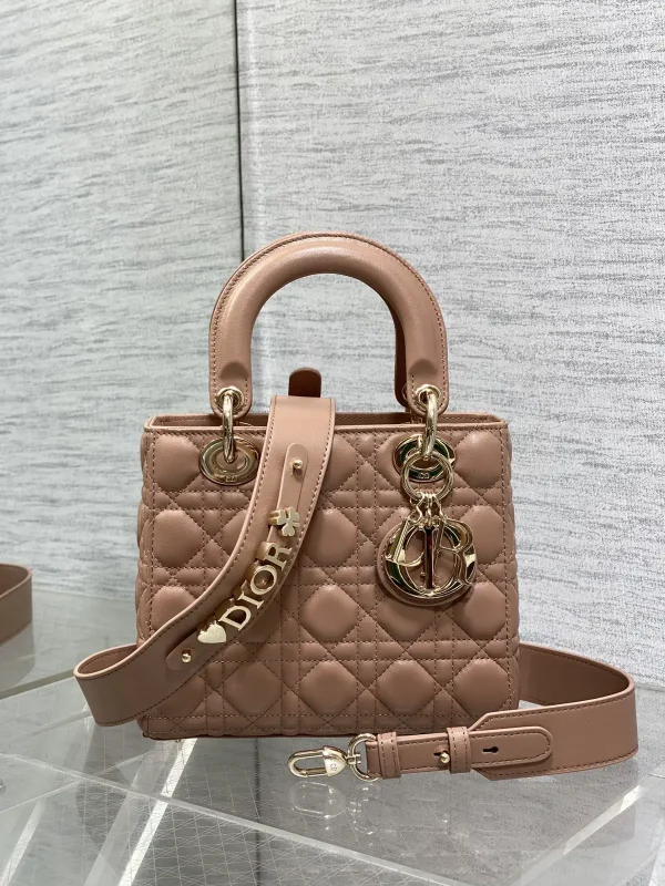 Dior Quilted Top Handle Bag with Letter Shoulder Strap image 1