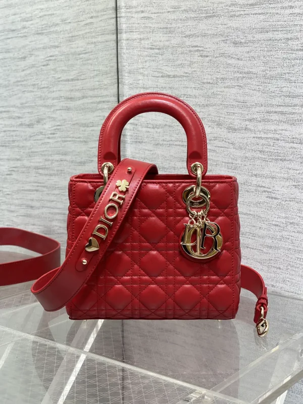 Dior Quilted Top Handle Bag with Letter Shoulder Strap image 1