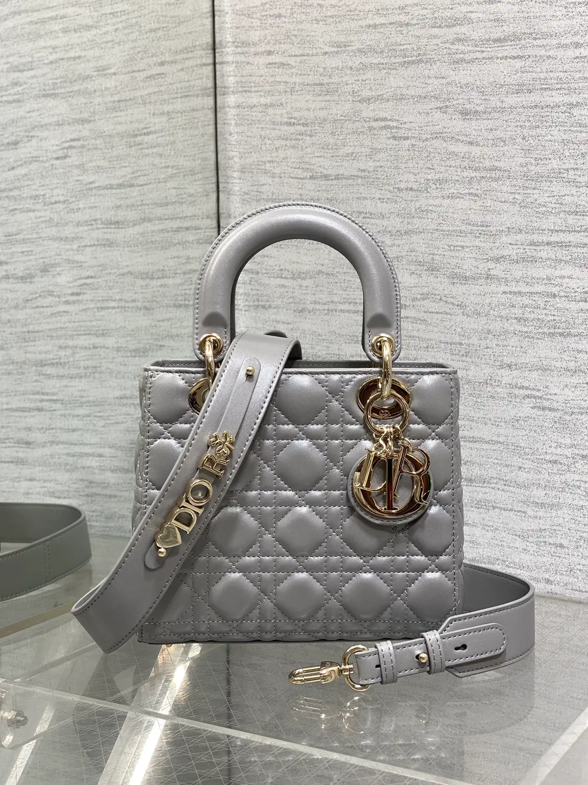 Dior Quilted Top Handle Bag with Detachable Shoulder Strap image 1