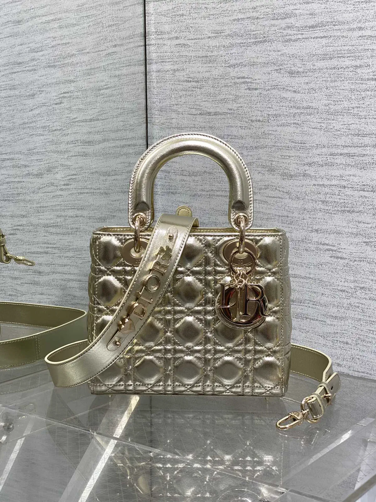 Dior Quilted Top Handle Bag with Detachable Shoulder Strap image 1