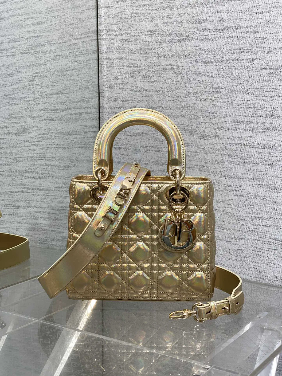 Dior Quilted Top Handle Bag with Detachable Shoulder Strap image 1