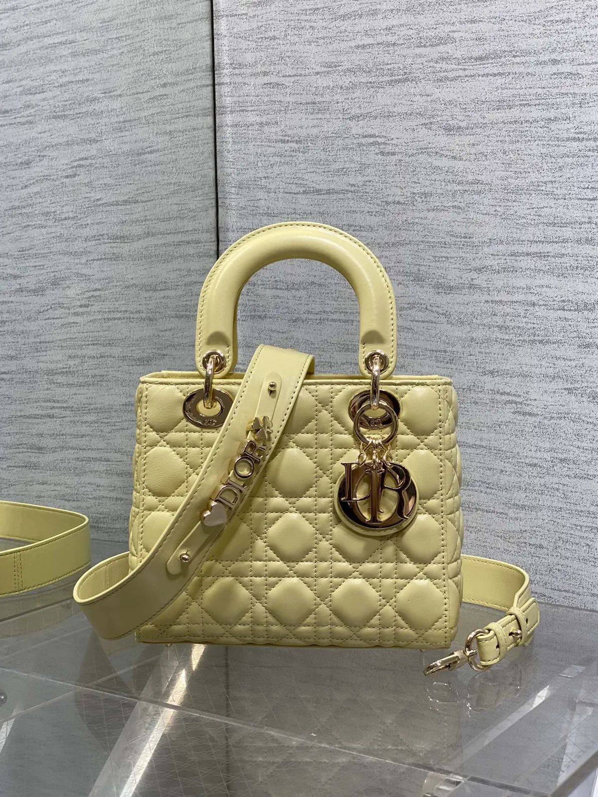 Dior Quilted Top Handle Bag with Detachable Shoulder Strap image 1