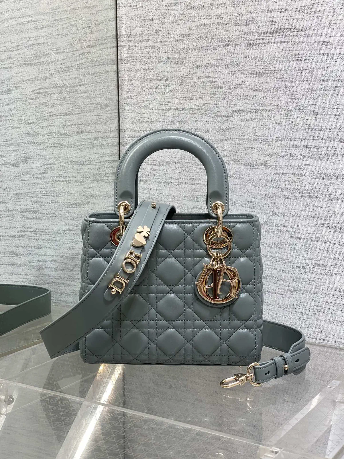 Dior Quilted Top Handle Bag with Detachable Shoulder Strap image 1
