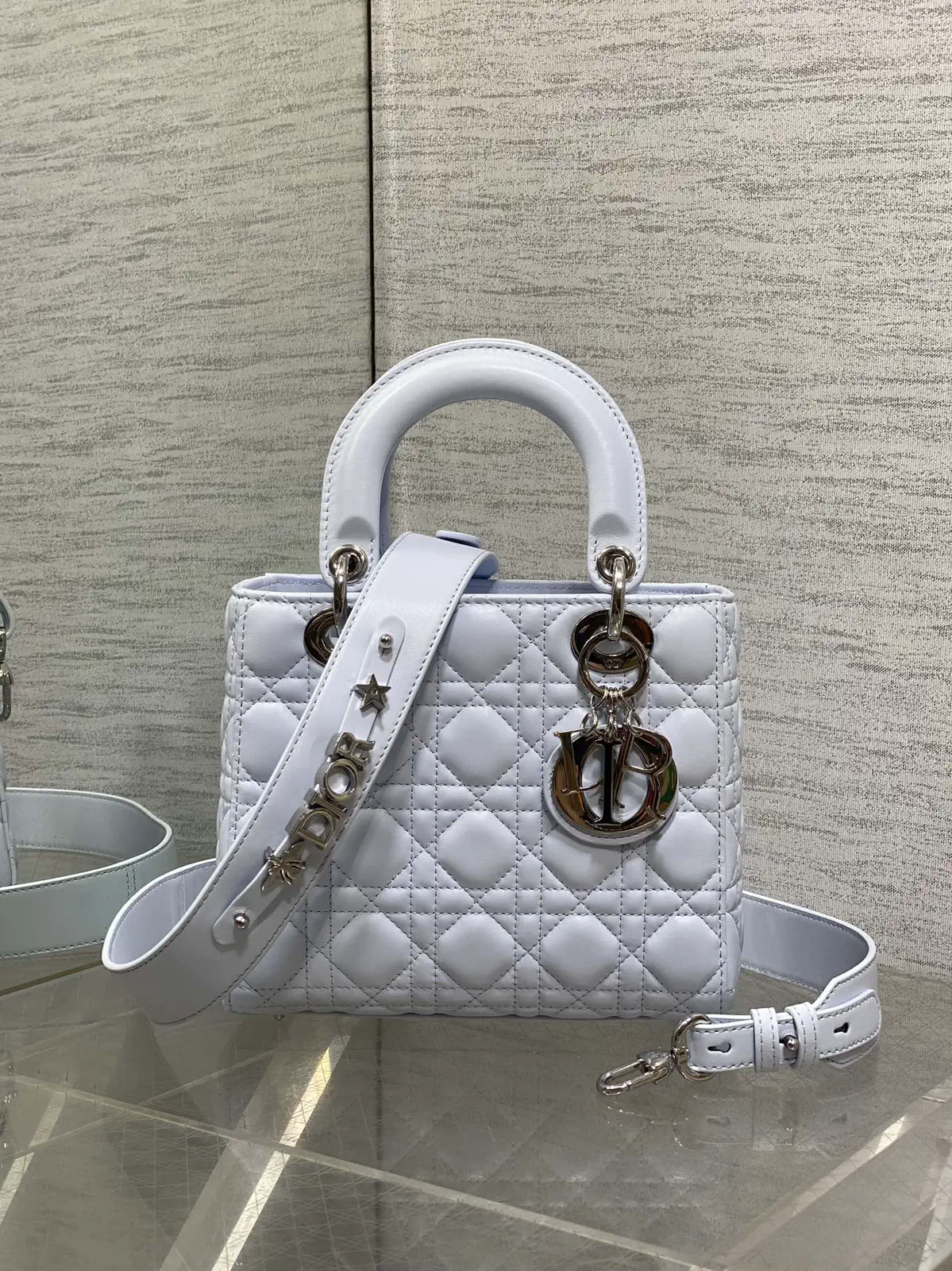Dior Quilted Top Handle Bag with Detachable Shoulder Strap image 1