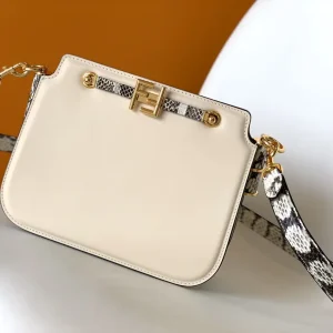FENDI Touch Leather Crossbody Bag with Snake Print Strap image 1