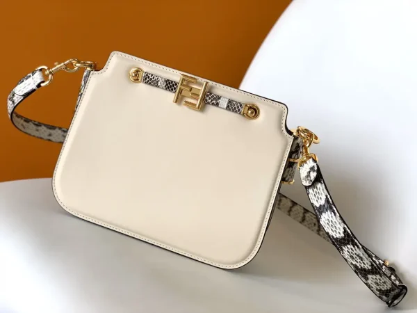 FENDI Touch Leather Crossbody Bag with Snake Print Strap image 1