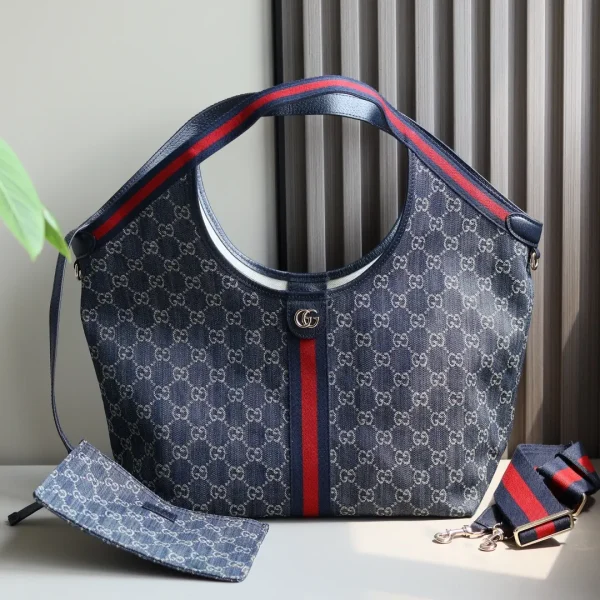 Gucci Monogram Denim Hobo Shoulder Bag image 1