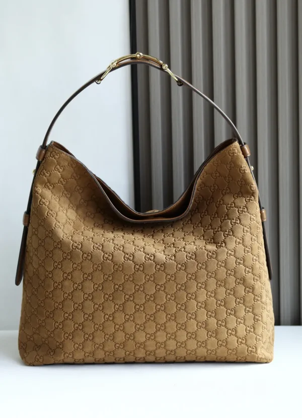 Gucci Monogram Suede Shoulder Bag image 1