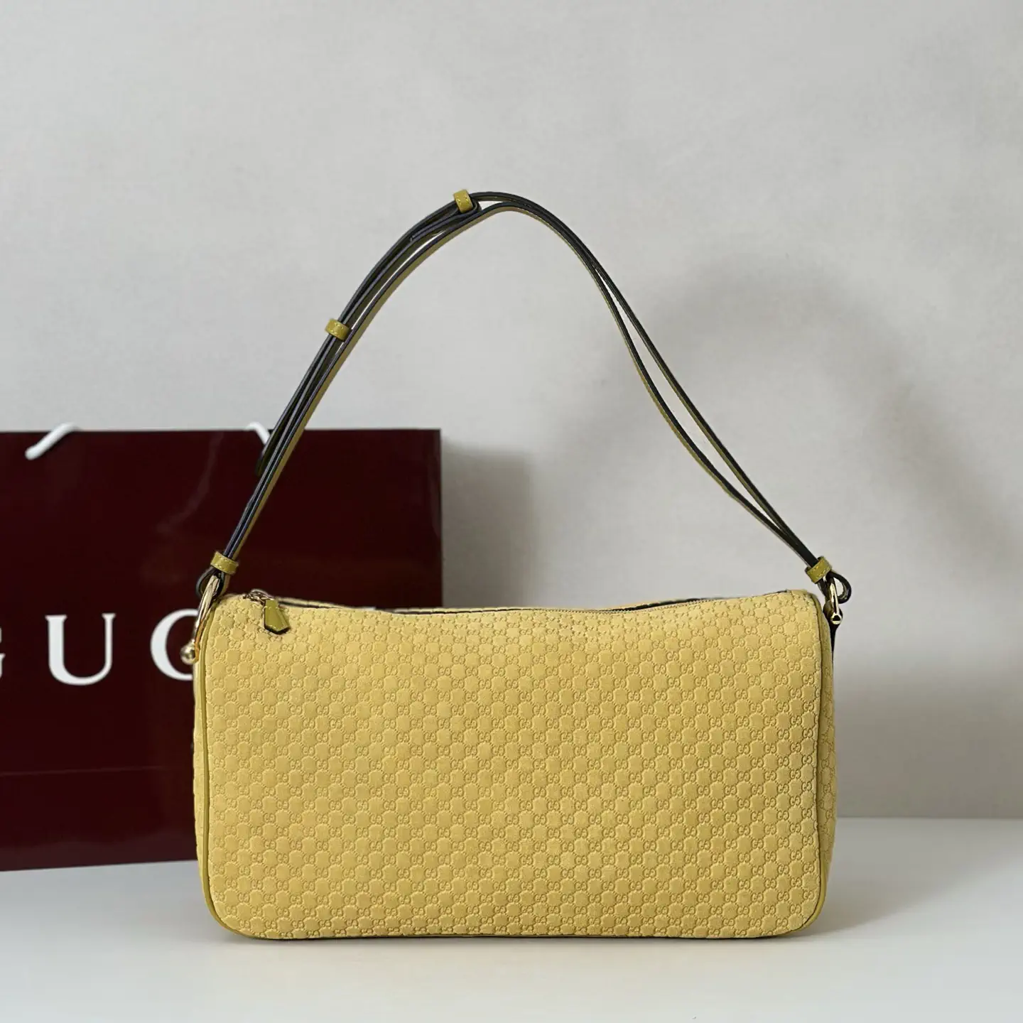 Gucci Monogram Suede Shoulder Bag image 1