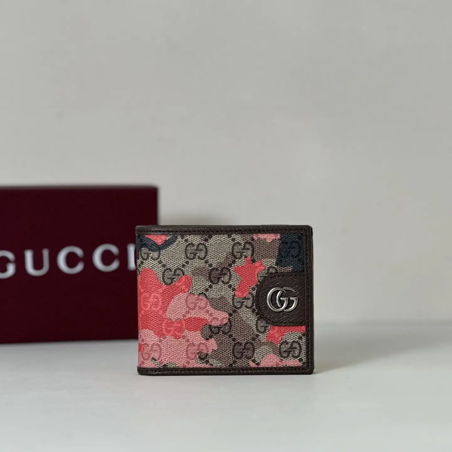 Gucci Pink Camo Monogram Bifold Wallet image 1