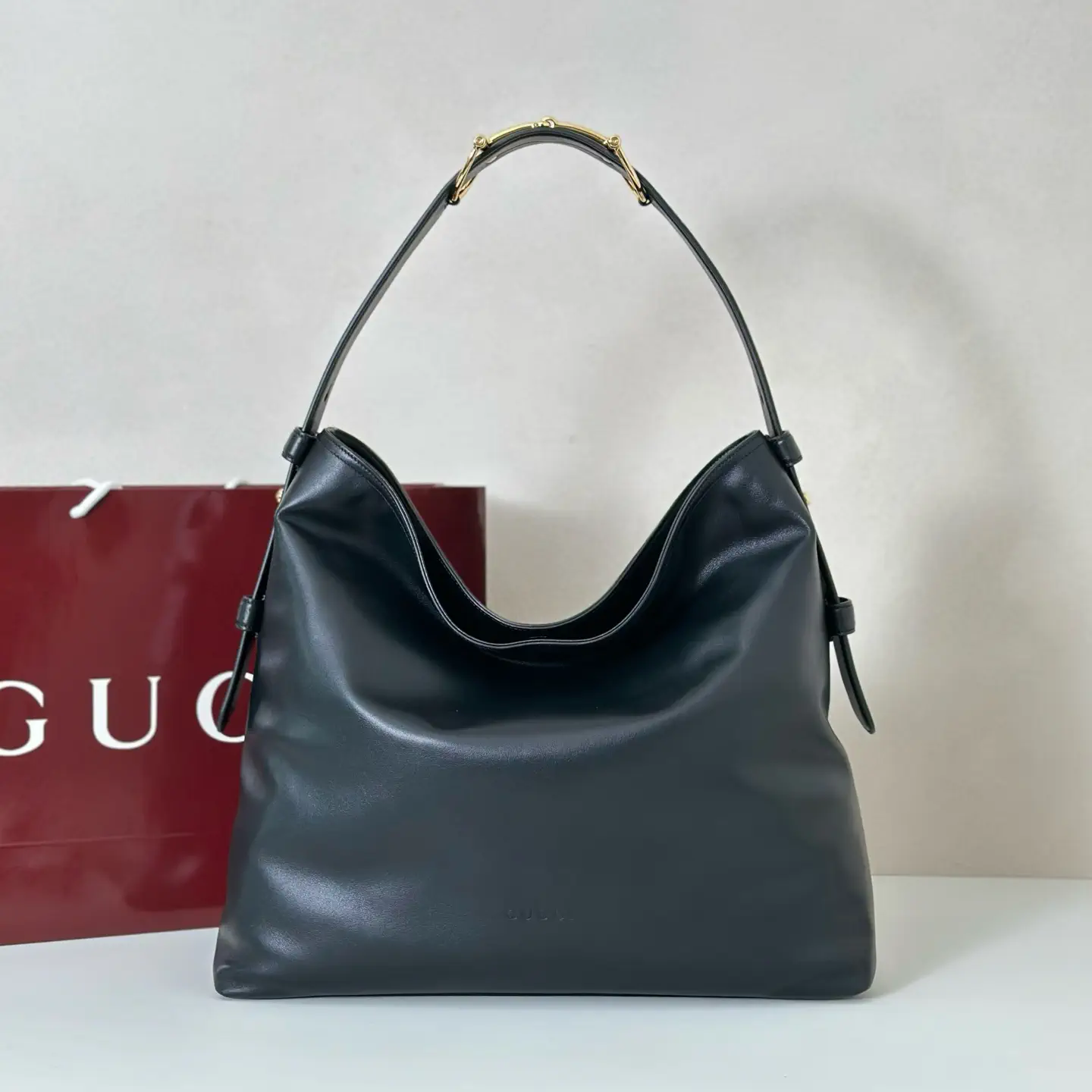 Gucci Black Leather Shoulder Bag image 1