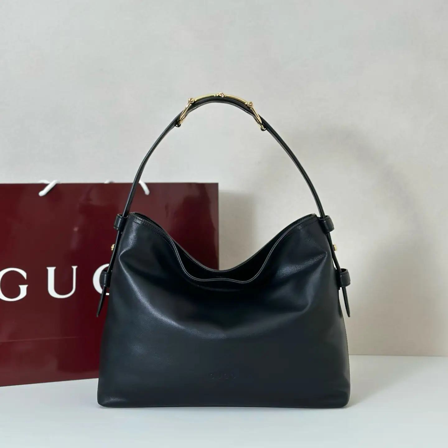 Gucci Black Leather Shoulder Bag image 1