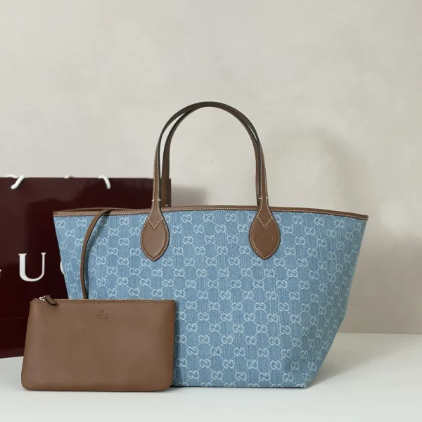 Gucci Monogram Denim Tote Bag image 1