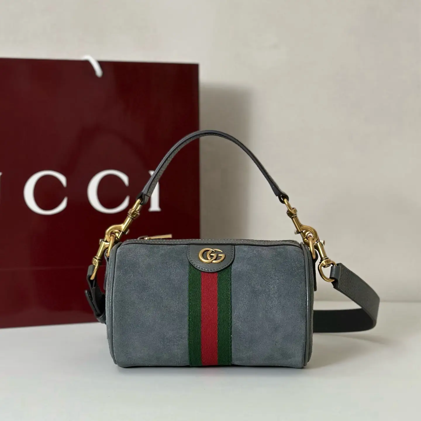Gucci Suede Top Handle Crossbody Bag image 1