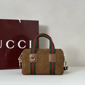 Gucci Monogram Suede Top Handle Bag image 1