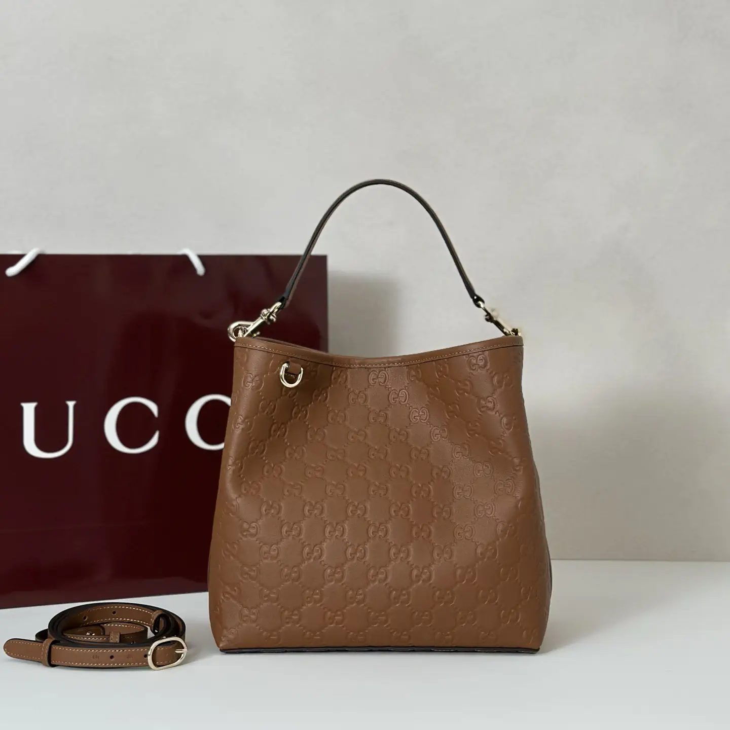 Gucci Embossed Monogram Bucket Bag image 1