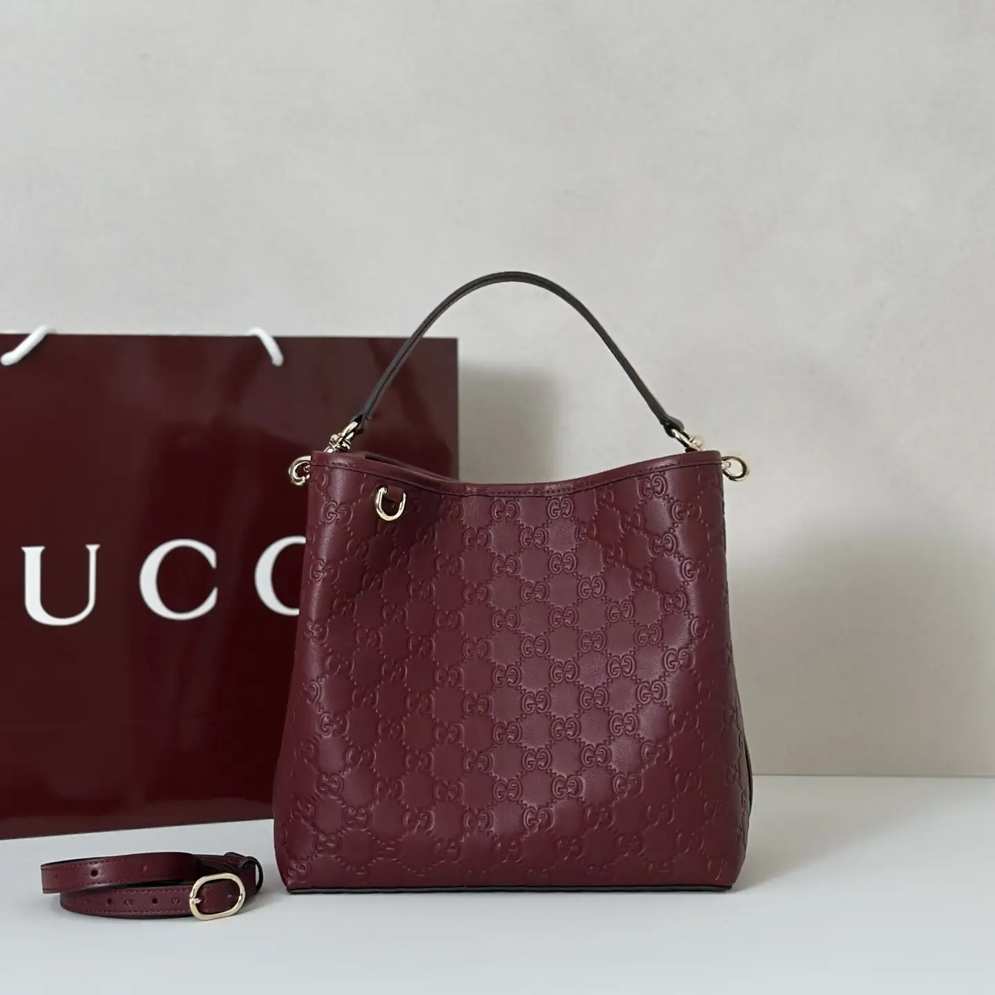 Gucci Embossed Monogram Top Handle Bag image 1