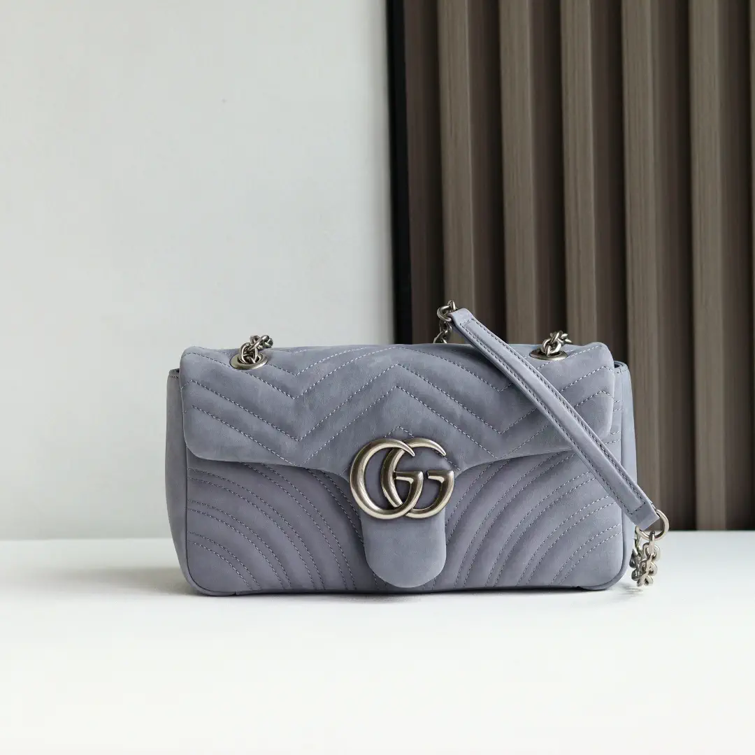 Gucci Marmont Quilted Suede Shoulder Bag image 1