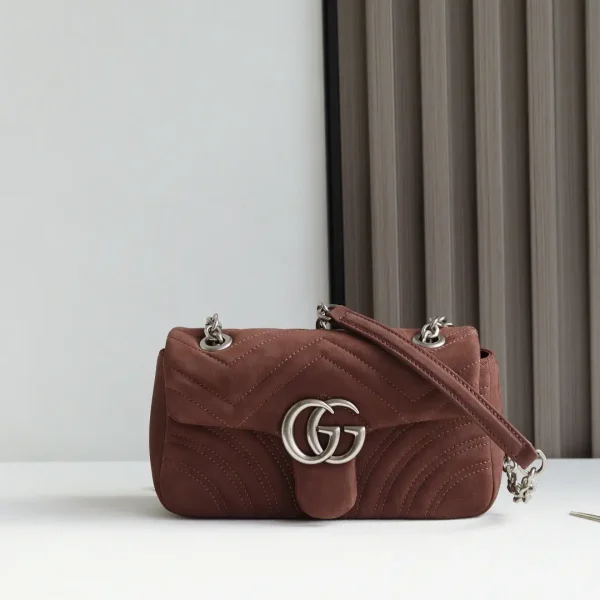 Gucci Marmont Quilted Suede Shoulder Bag image 1
