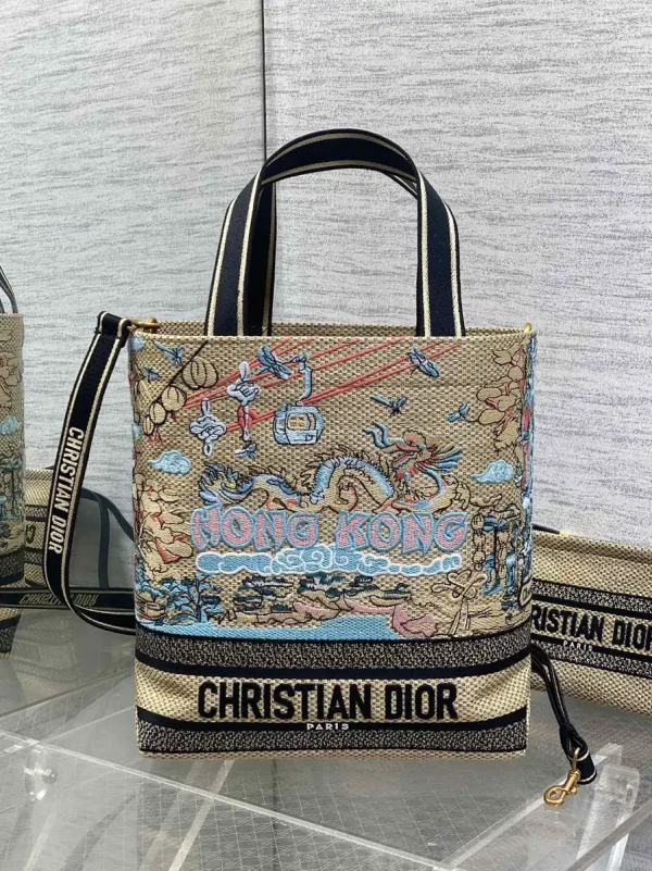 Dior Hong Kong Themed Embroidered Tote Bag image 1