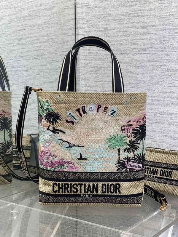 Dior Saint Tropez Embroidered Tote Bag image 1