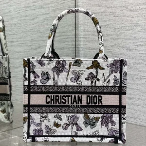 Dior Floral Embroidered Book Tote Bag image 1