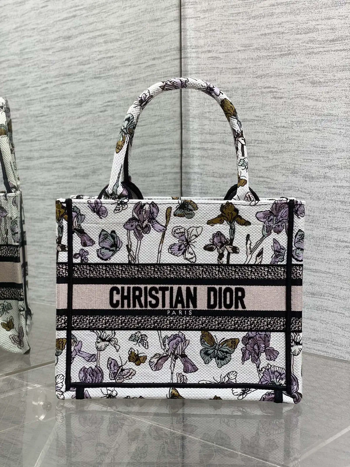 Dior Floral Embroidered Book Tote Bag image 1