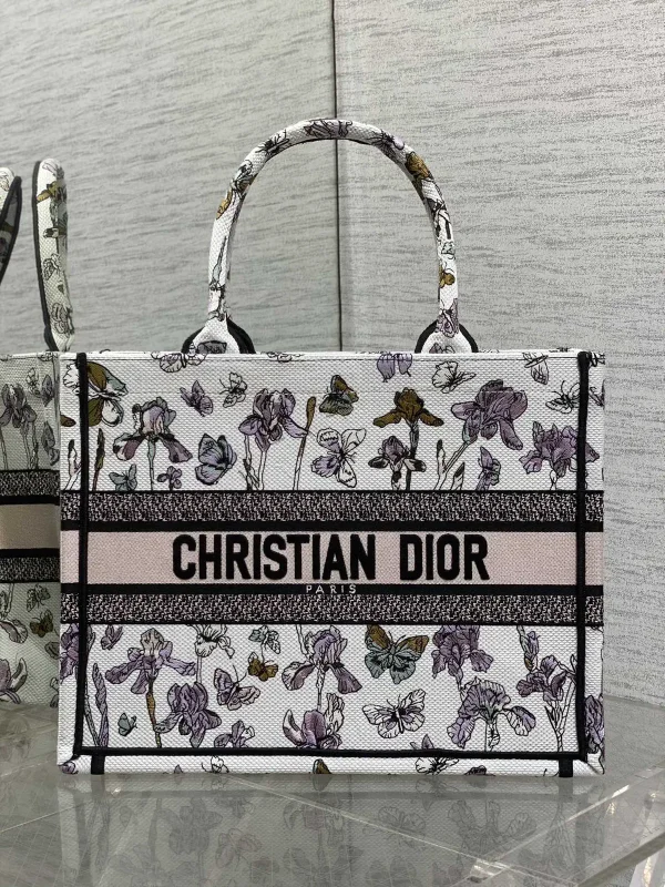 Dior Floral Embroidered Book Tote Bag image 1
