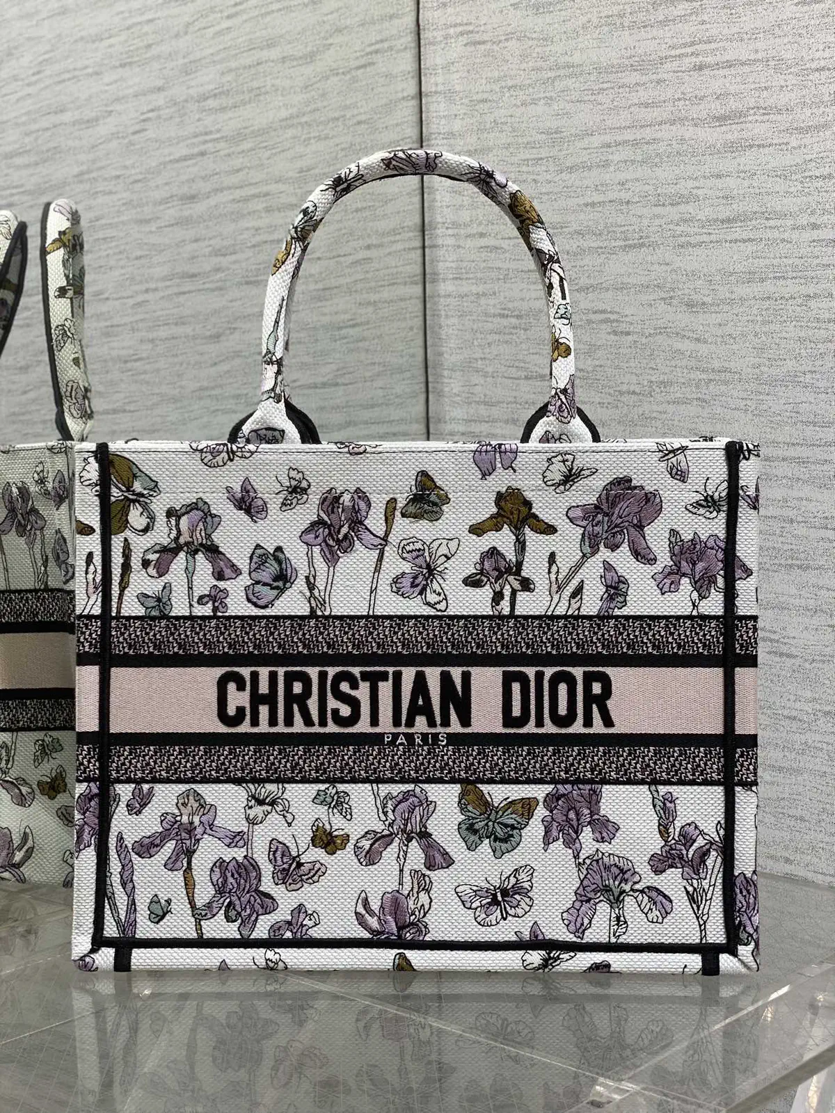 Dior Floral Embroidered Book Tote Bag image 1