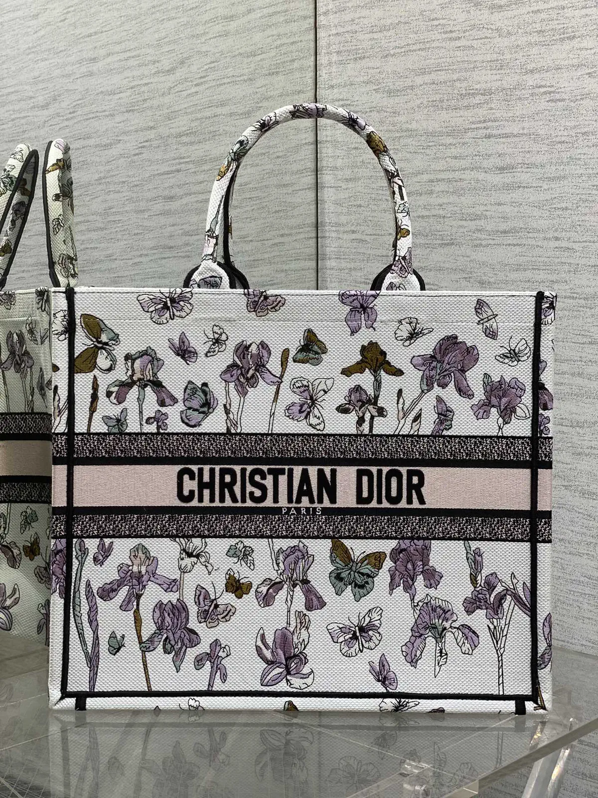 Dior Floral Embroidered Book Tote Bag image 1