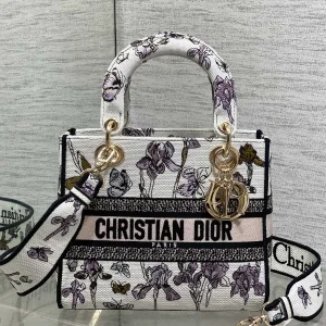 Dior Floral Embroidered Top Handle Bag image 1