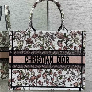 Dior Floral Embroidered Book Tote Bag image 1