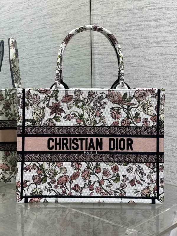 Dior Floral Embroidered Book Tote Bag image 1