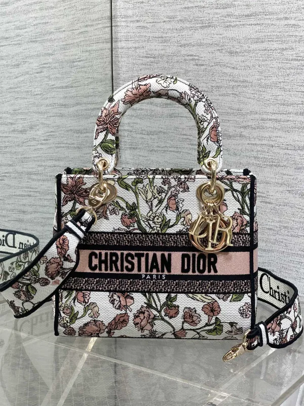 Dior Floral Embroidered Top Handle Bag image 1