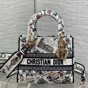 Dior Floral Embroidered Top Handle Bag image 1