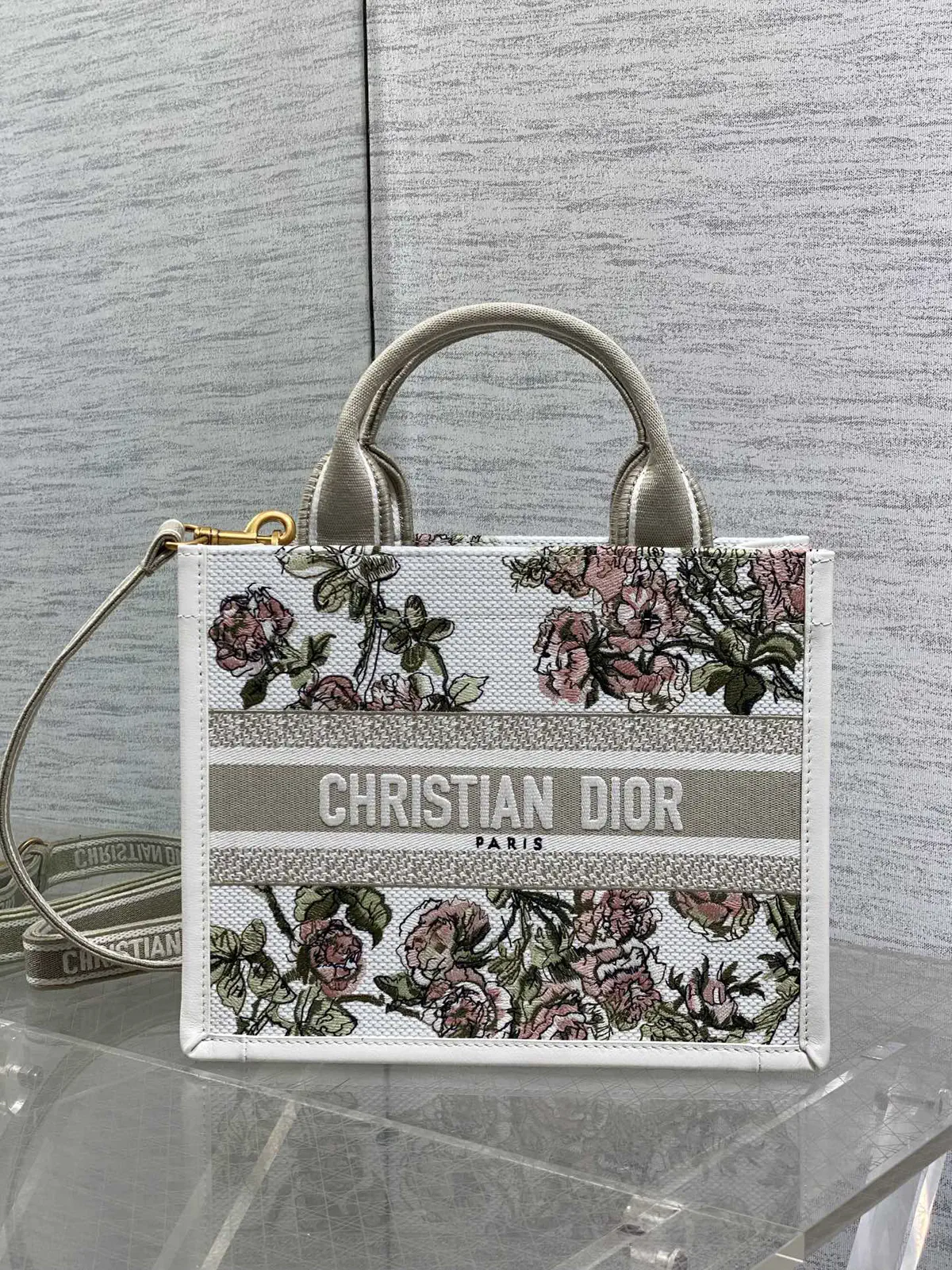 Dior Floral Embroidered Tote Bag image 1