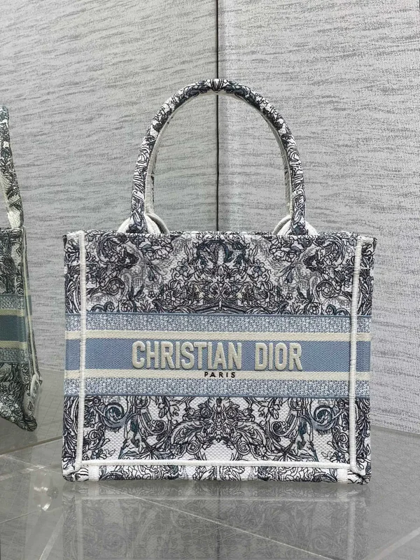 Dior Blue Stella Baroque Embroidered Book Tote Bag image 1