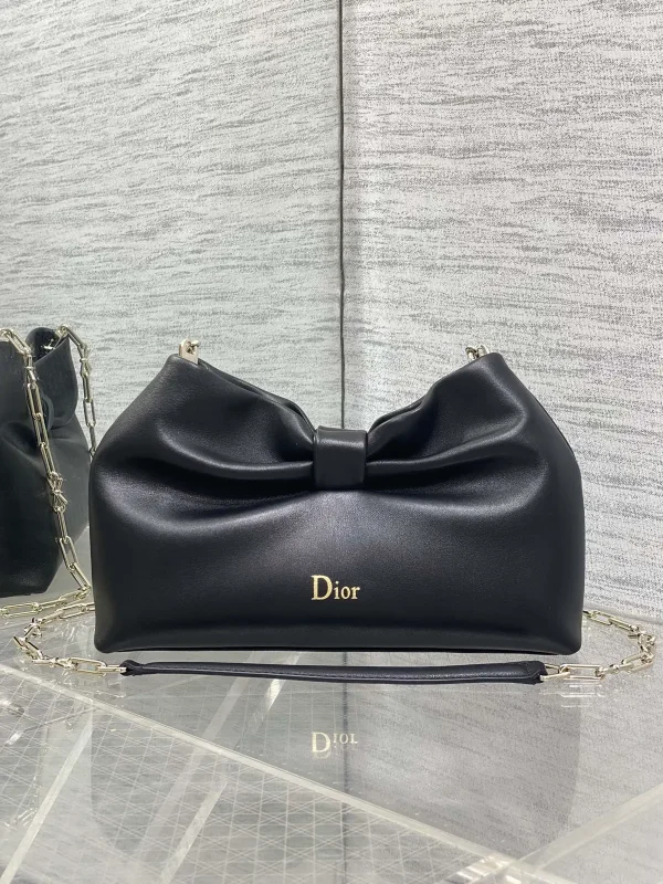 Dior Black Lambskin Bow Chain Bag image 1