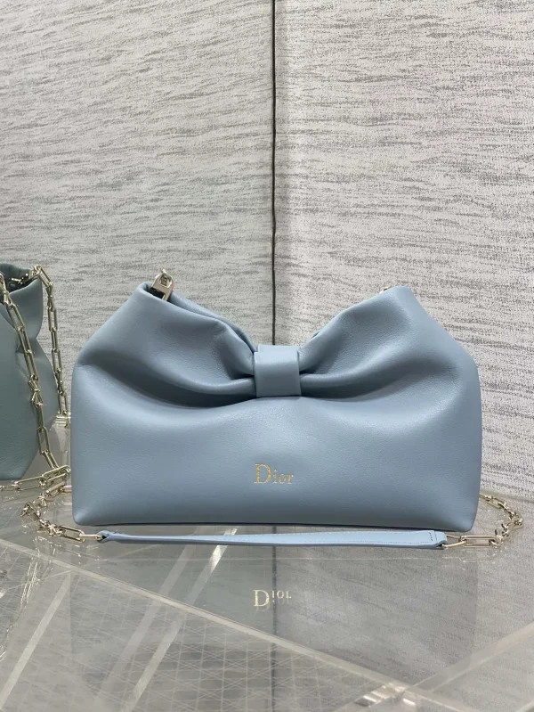 Dior Light Blue Bow Detail Lambskin Crossbody Bag image 1