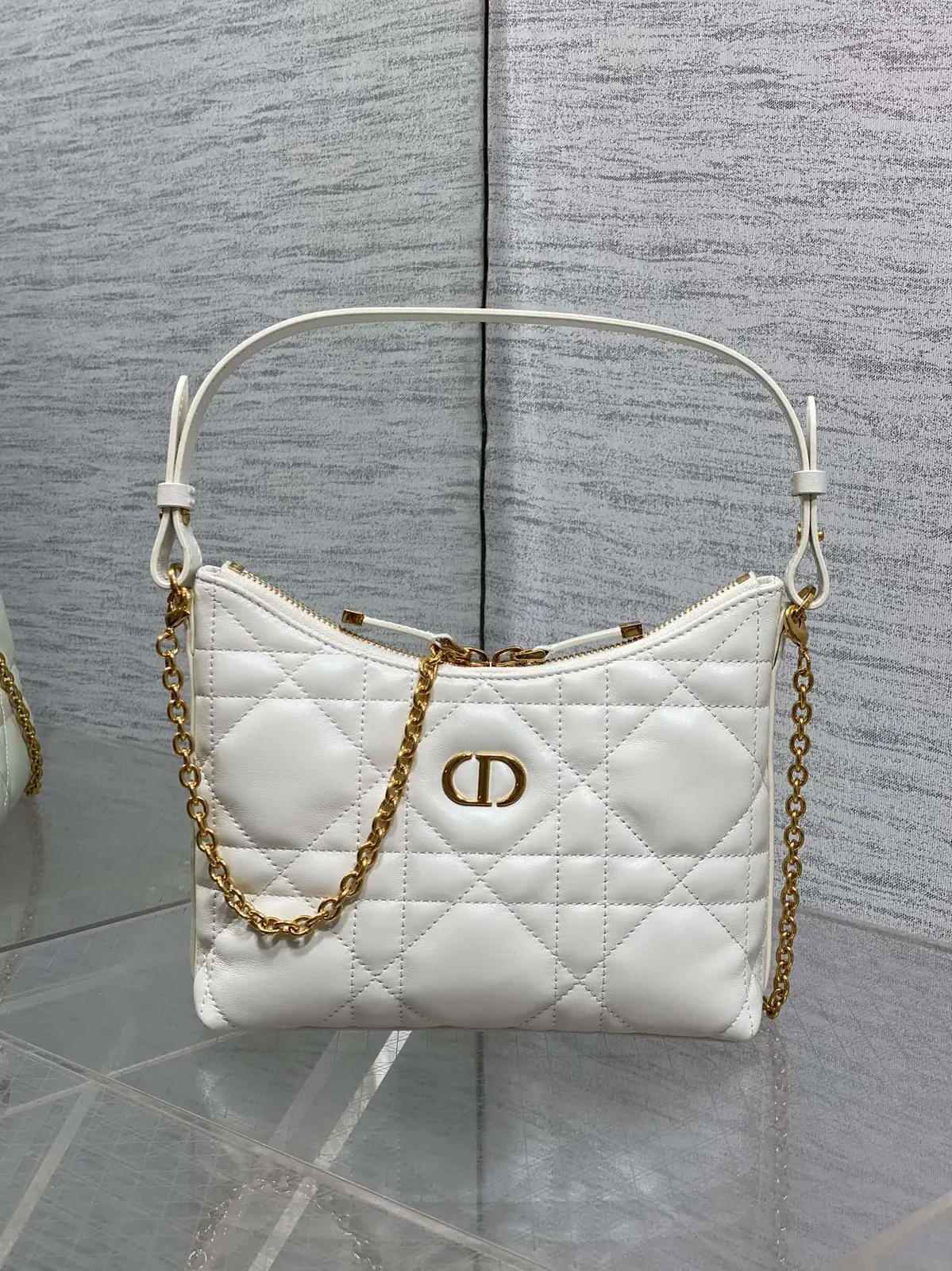 Dior White Quilted Shoulder Bag image 1
