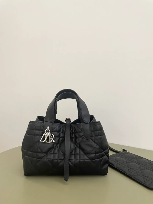 Dior Black Quilted Top Handle Bag image 1