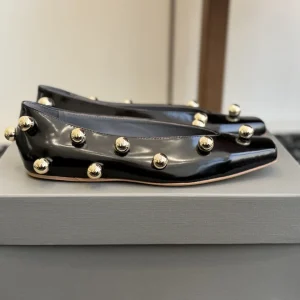 Balenciaga Studded Square Toe Ballet Flats image 1
