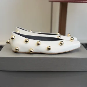 Balenciaga Studded Square Toe Ballet Flats image 1