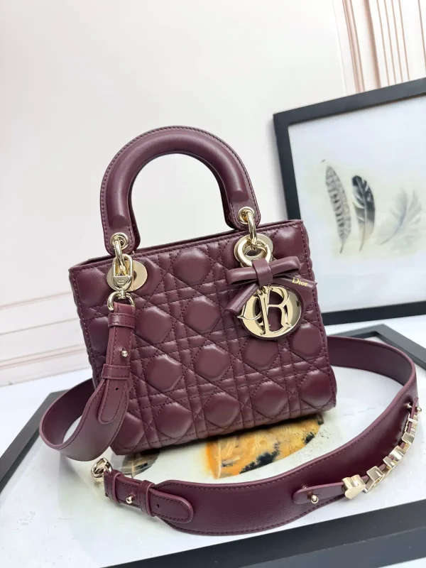 Dior Quilted Mini Top Handle Bag with Bow Charm image 1