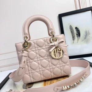 Dior Quilted Mini Top Handle Bag with Bow Charm image 1